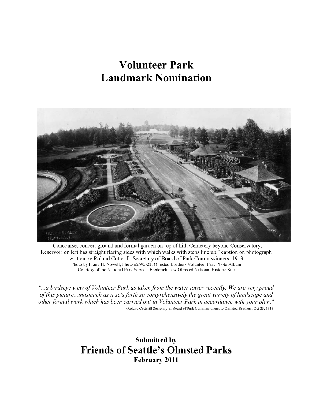 Volunteer Park Landmark Nomination