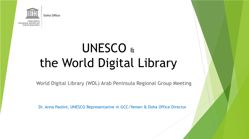 UNESCO & the World Digital Library (Paolini)