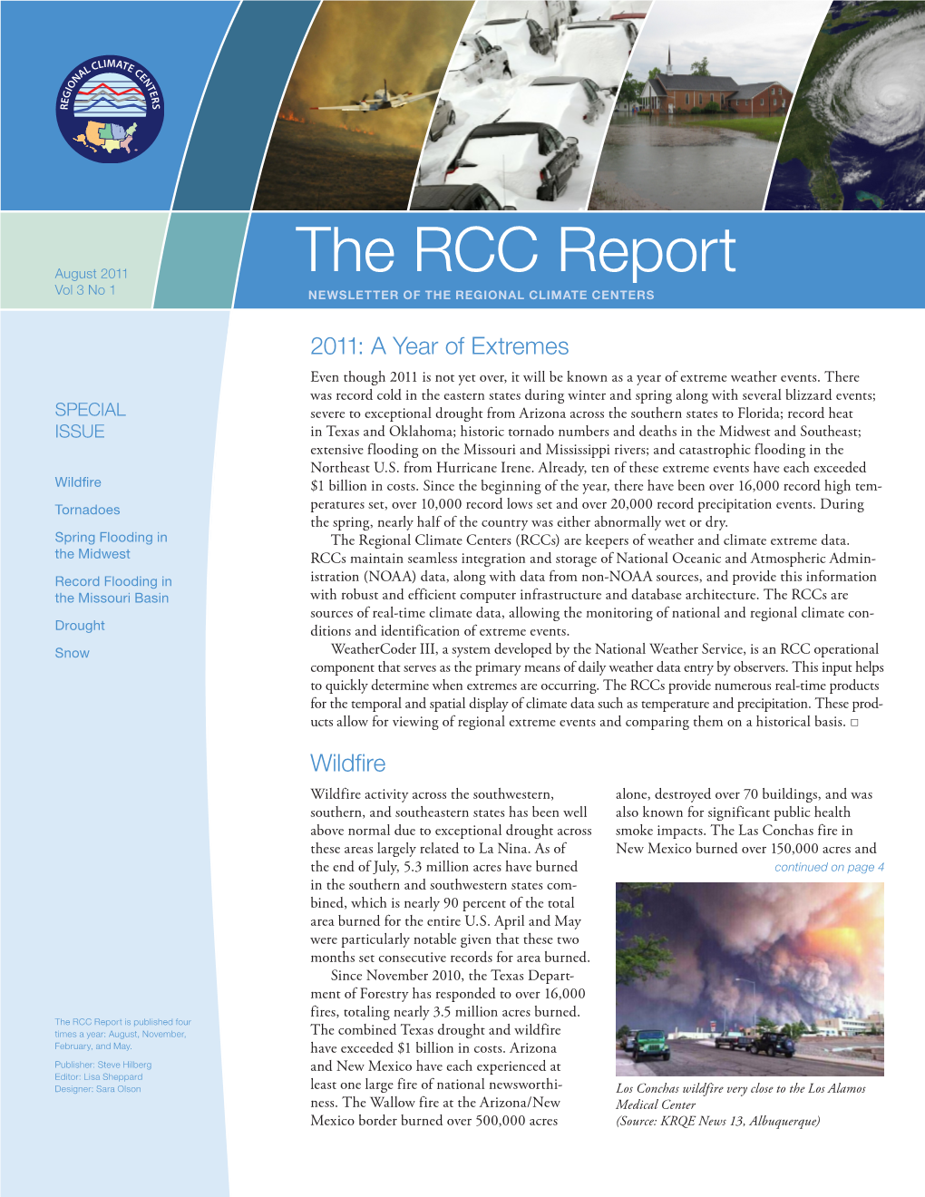 The RCC Report Vol 3 No 1 NEWSLETTER of the REGIONAL CLIMATE CENTERS