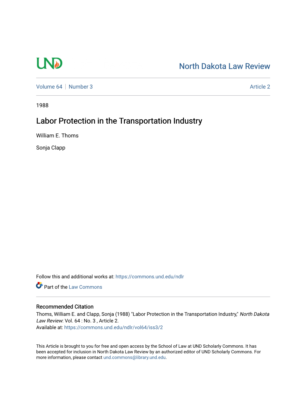 Labor Protection in the Transportation Industry