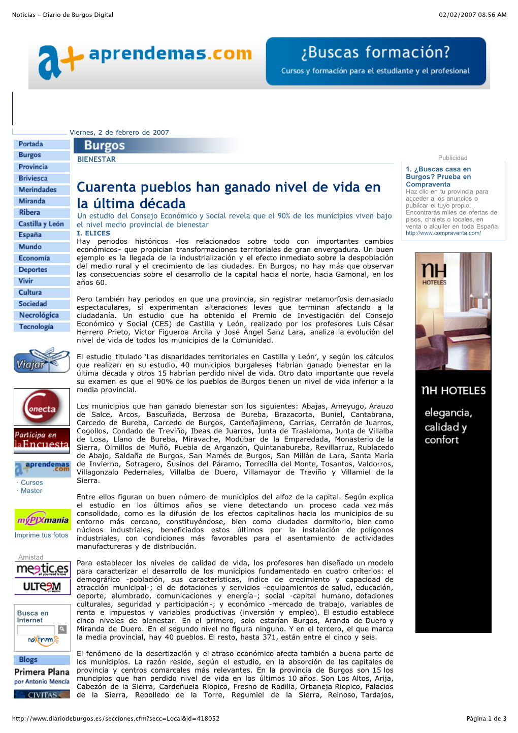 Noticias - Diario De Burgos Digital 02/02/2007 08:56 AM