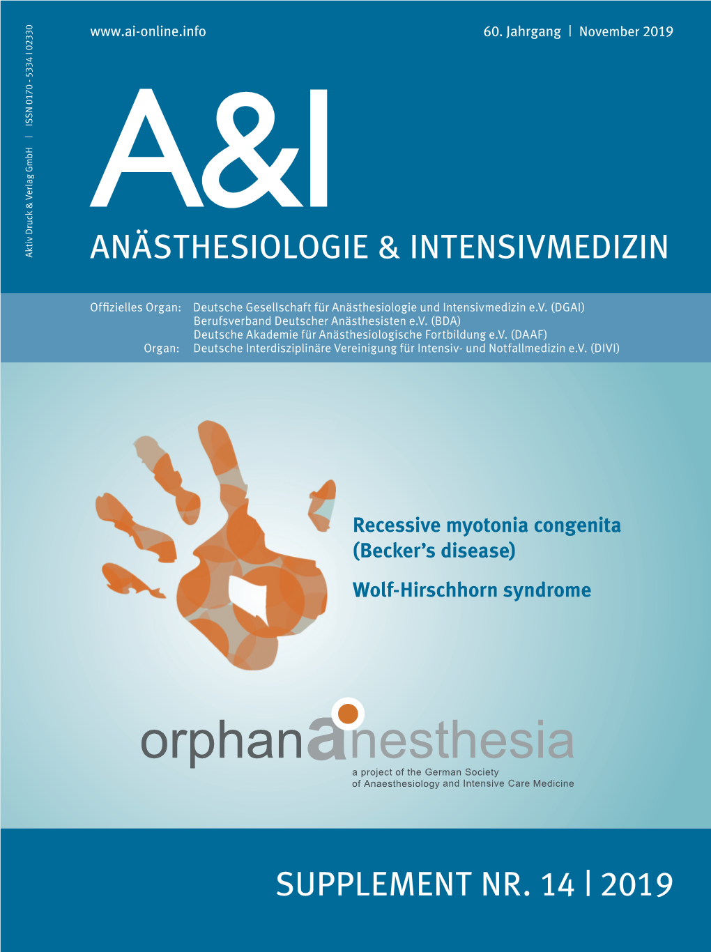Supplement Nr. 14 | 2019 Anästhesiologie & Intensivmedizin