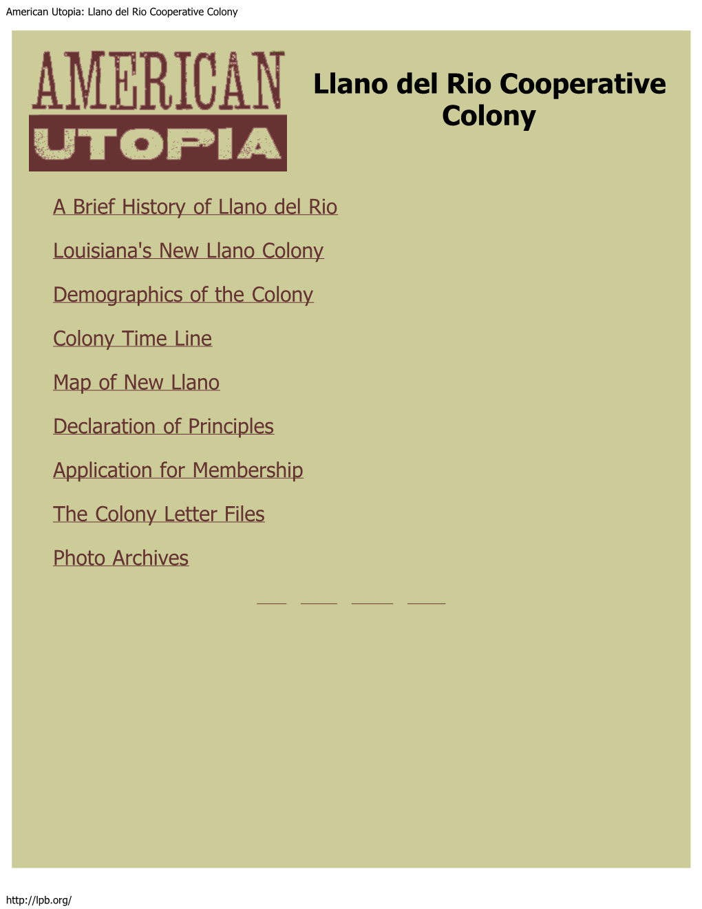 American Utopia: Llano Del Rio Cooperative Colony