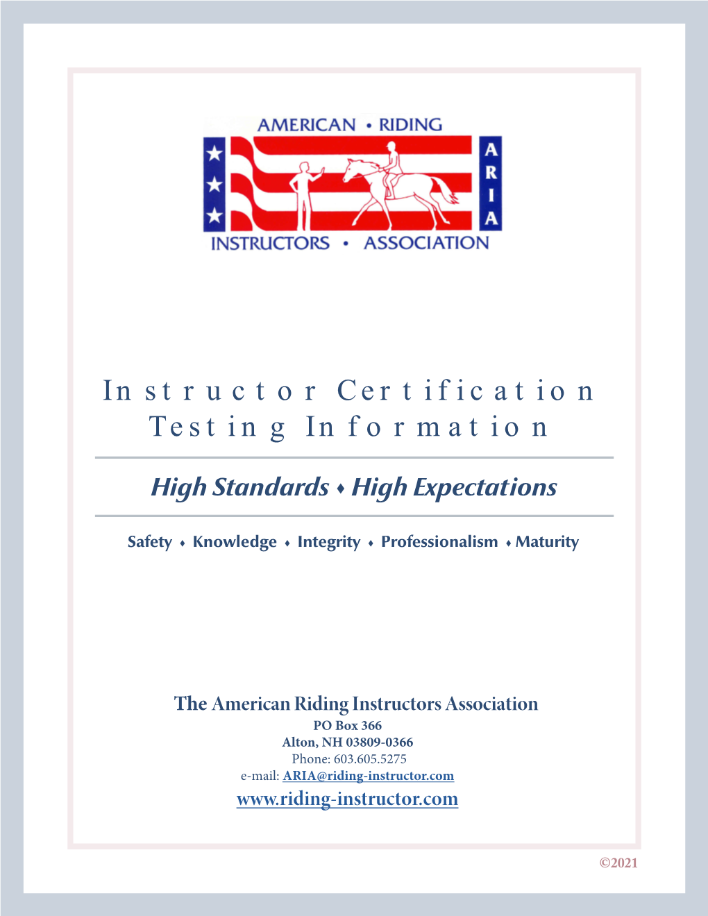 Instructor Certification Testing Information