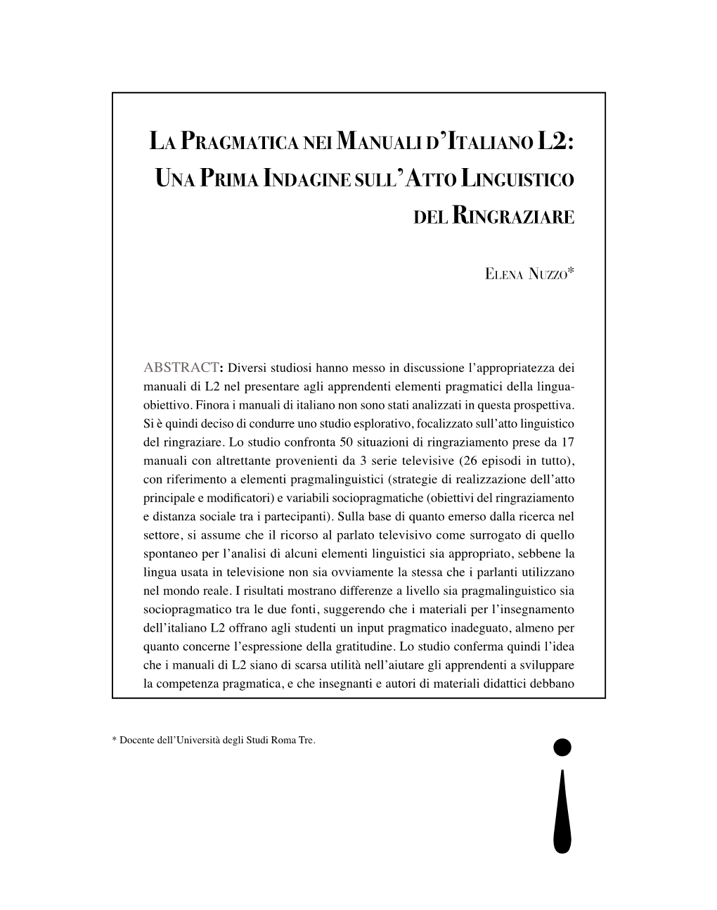 La Pragmatica Nei Manuali D'italiano L2