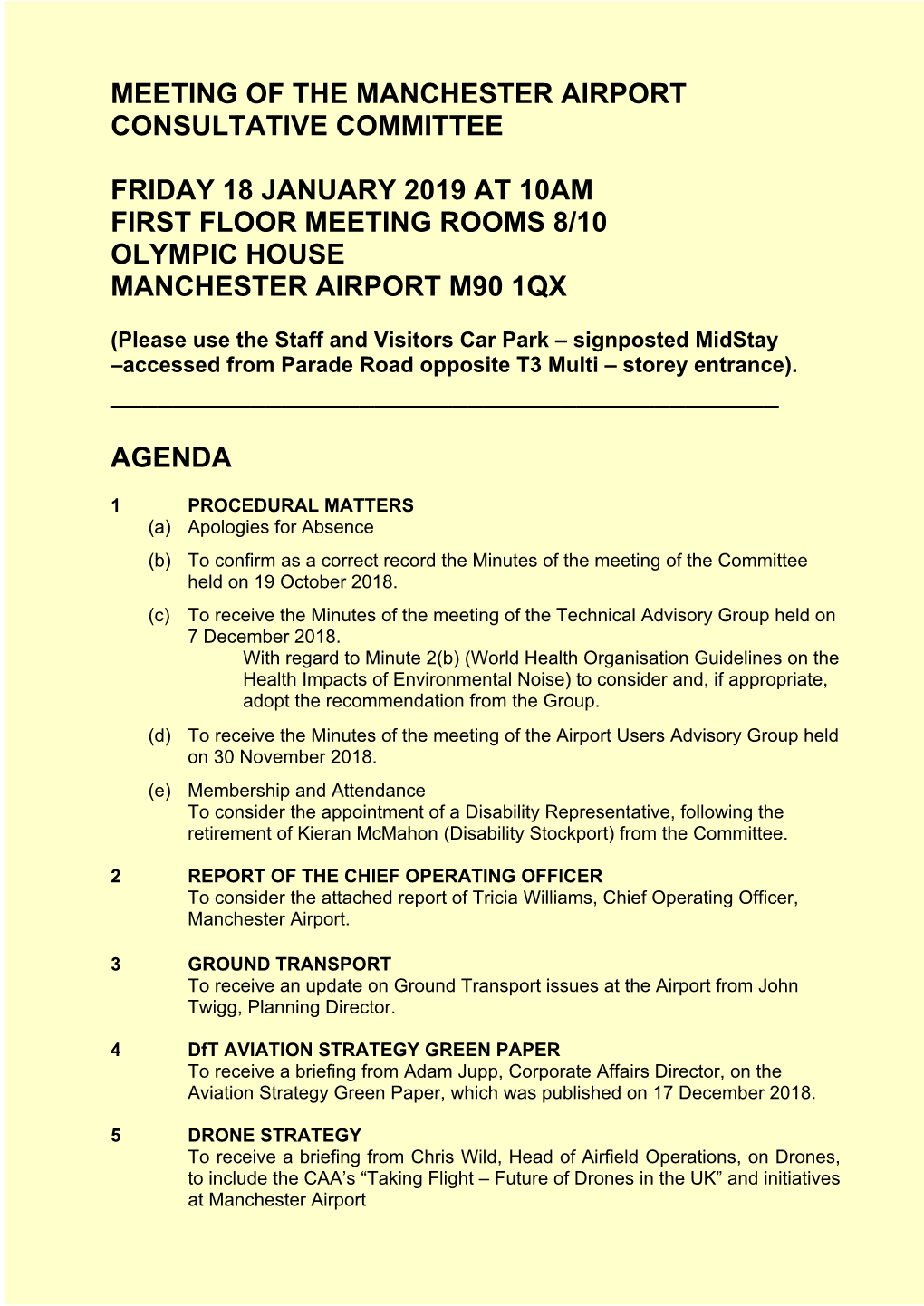 Meeting of the Manchester Airport Consultative Committee