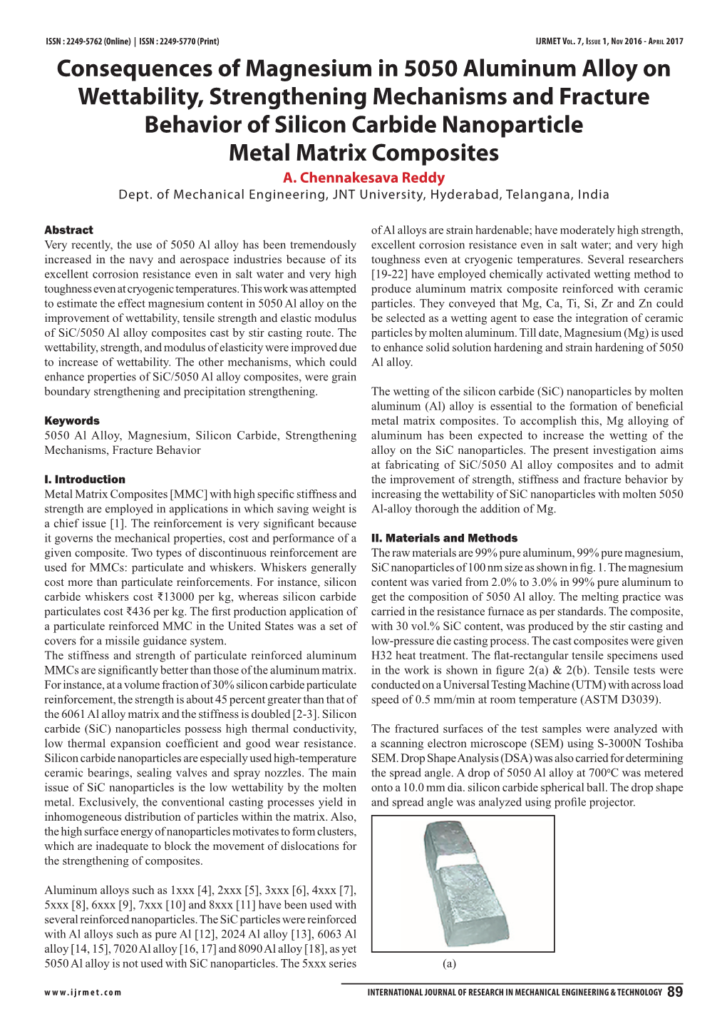 Consequences of Magnesium in 5050 Aluminum Alloy on Wettability