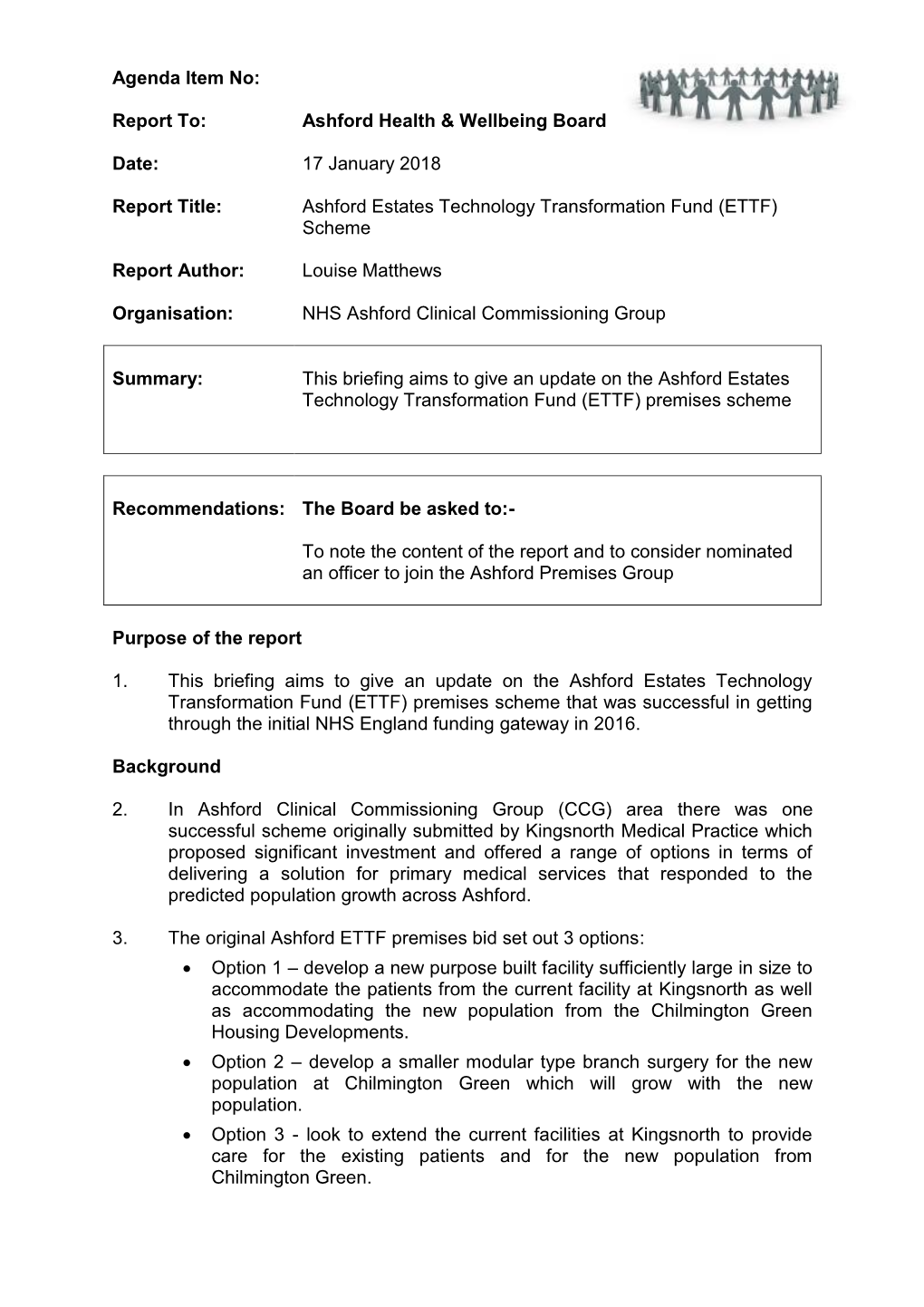 Ashford Estates Technology Transformation Fund (ETTF) Scheme