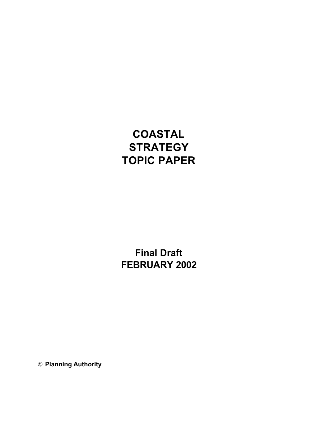 Coastal Strategy Topic Paper