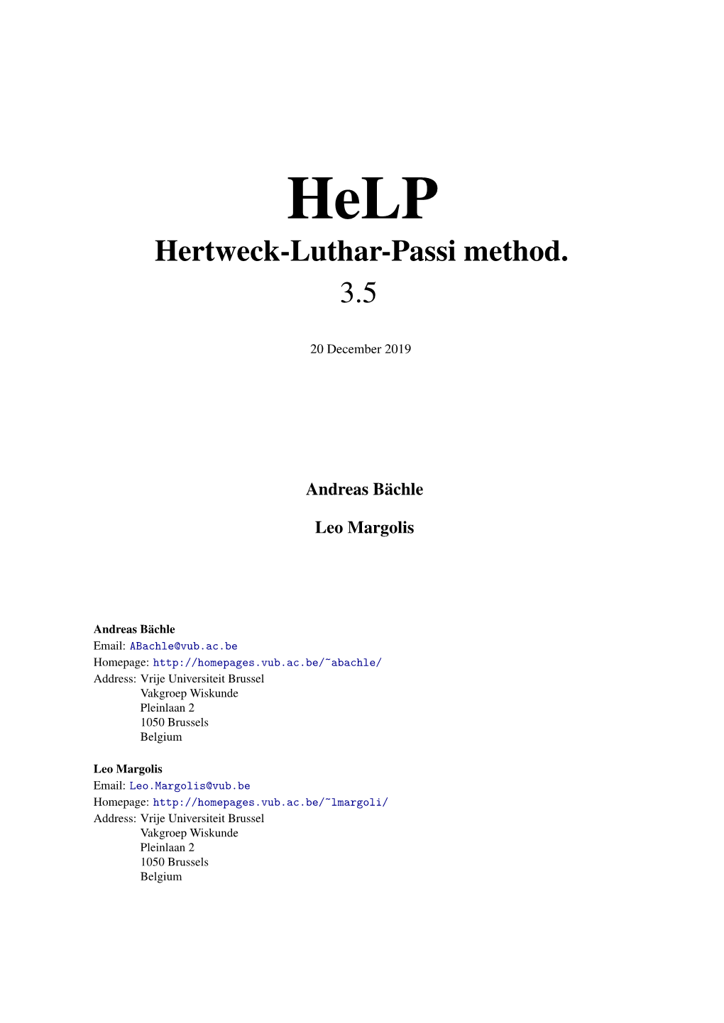 Hertweck-Luthar-Passi Method. 3.5