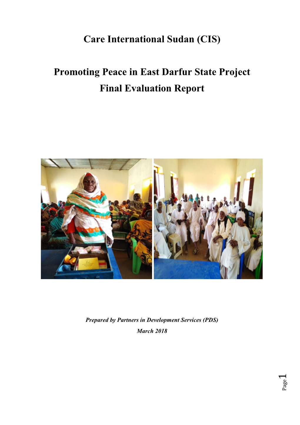 Promoting Peace in East Darfur State Project Final Evaluation Report