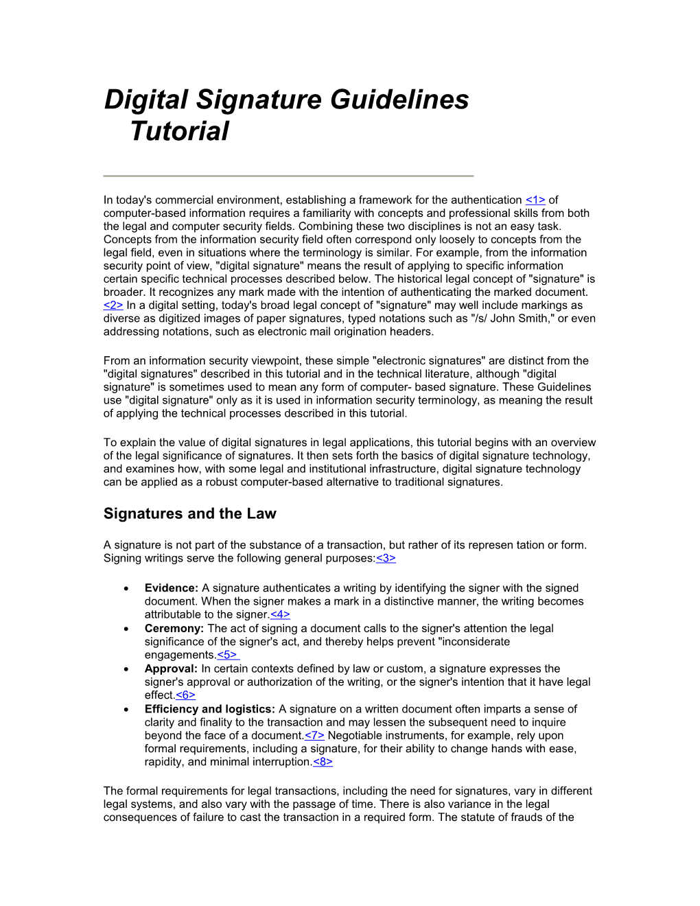 Digital Signature Guidelines