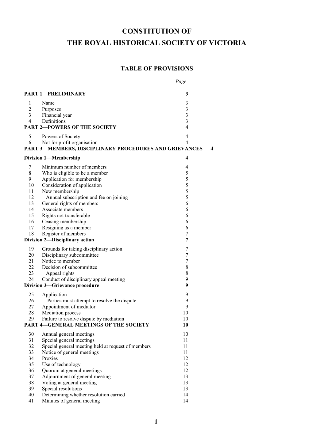 Model Rules for an Incorporated Association