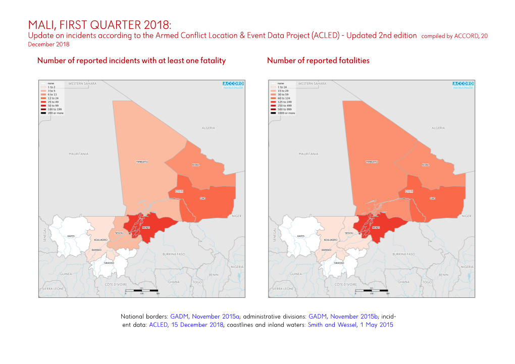 Mali, First Quarter 2018: Update on Incidents According to The