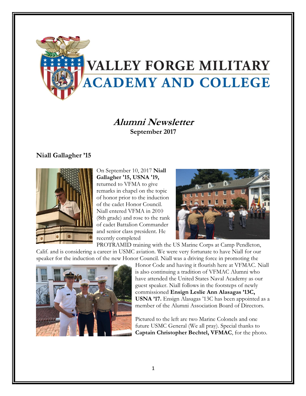 Alumni Newsletter September 2017