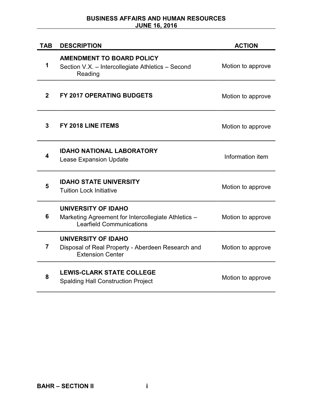 Business Affairs & Human Resources