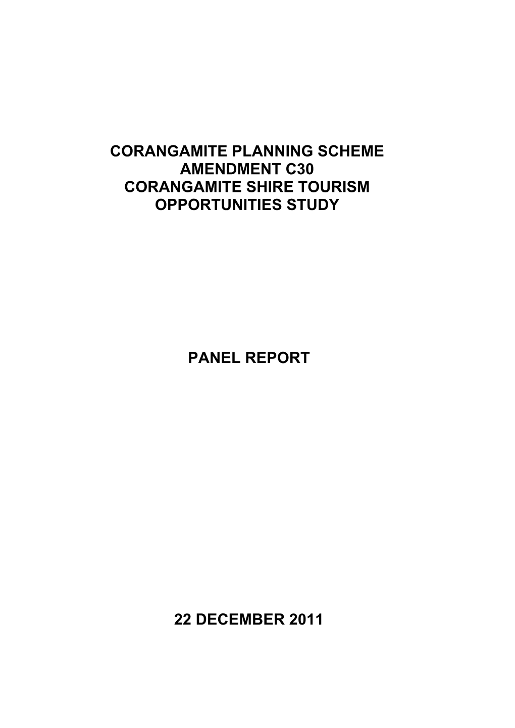 5. the Corangamite Shire Tourism Opportunities Study (2010) (Toc)