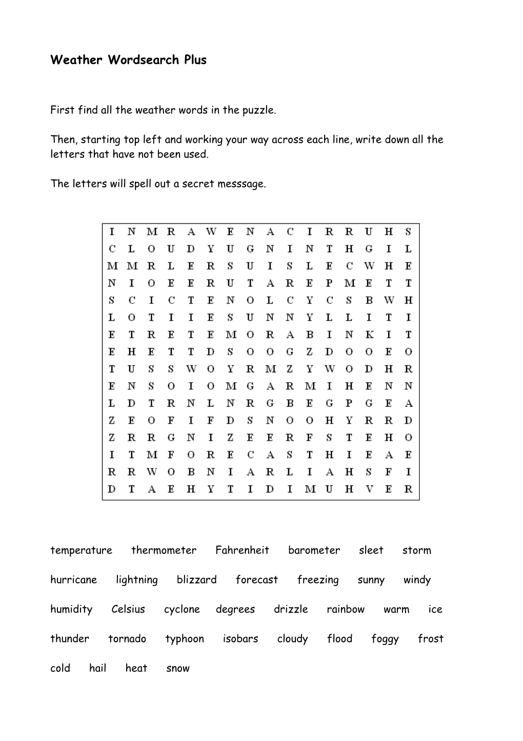 Christmas Wordsearch (Level 3)