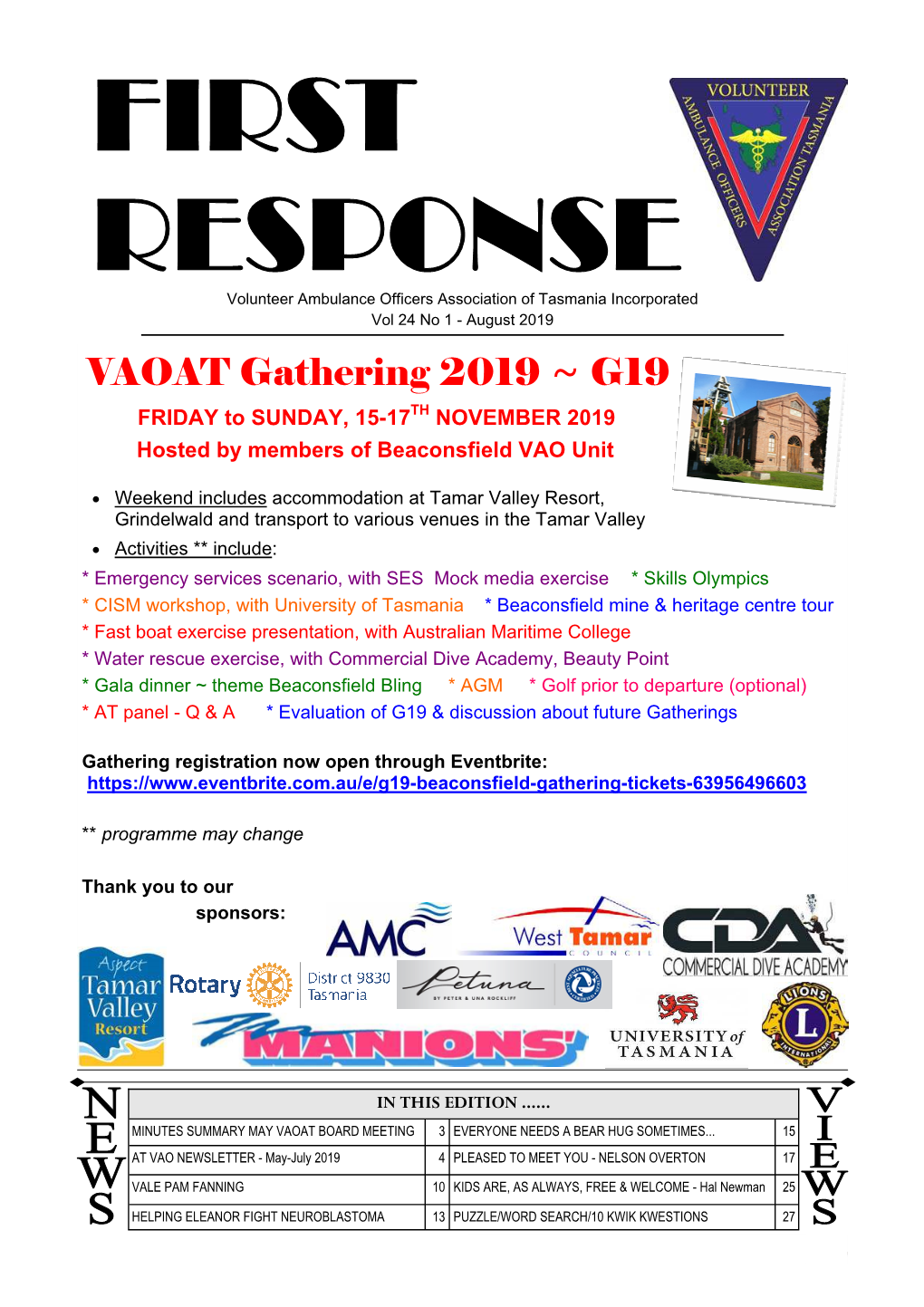 VAOAT Gathering 2019 ~ G19 FRIDAY to SUNDAY, 15-17TH NOVEMBER 2019 Hosted by Members of Beaconsfield VAO Unit