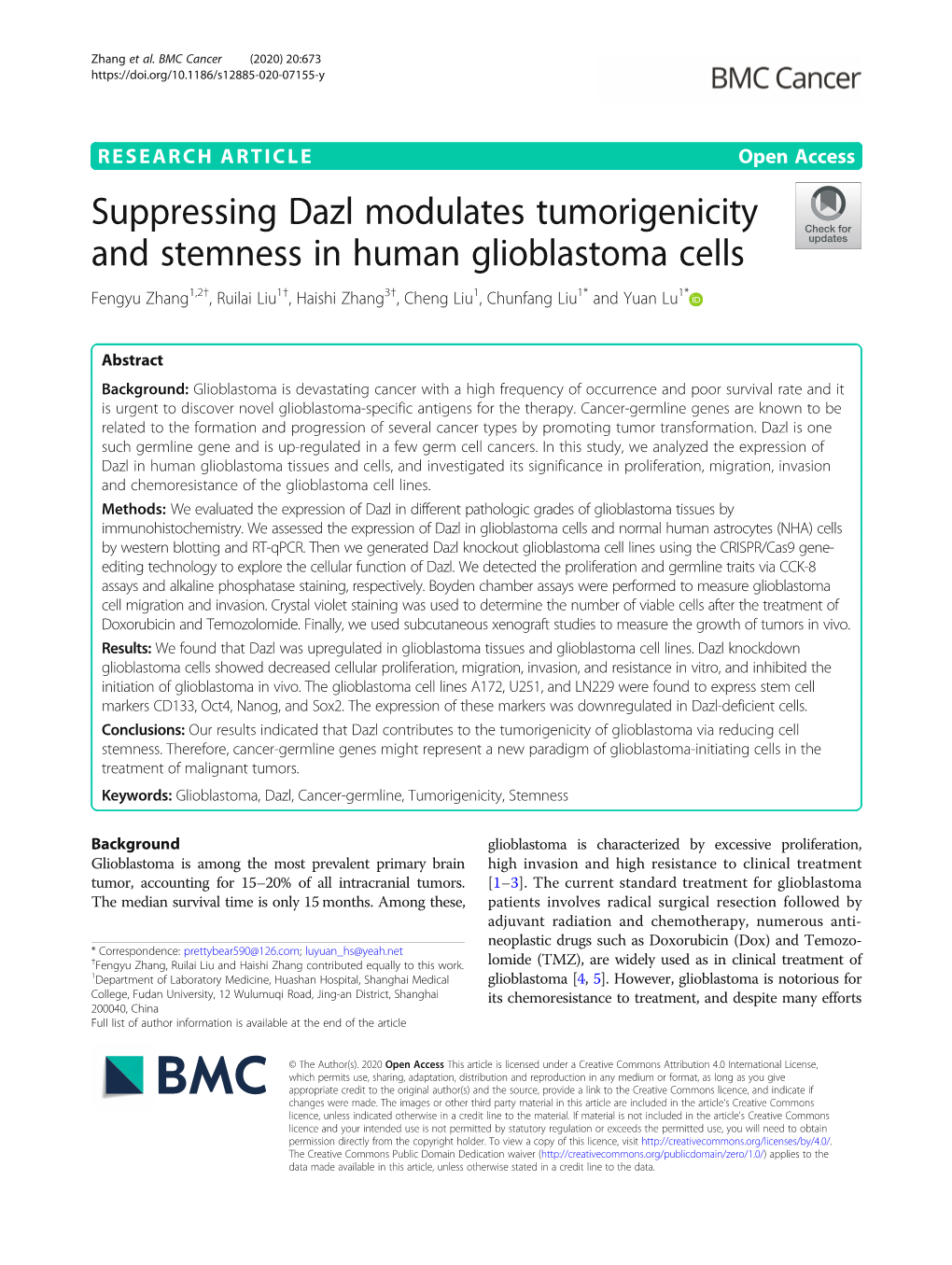 Suppressing Dazl Modulates Tumorigenicity And