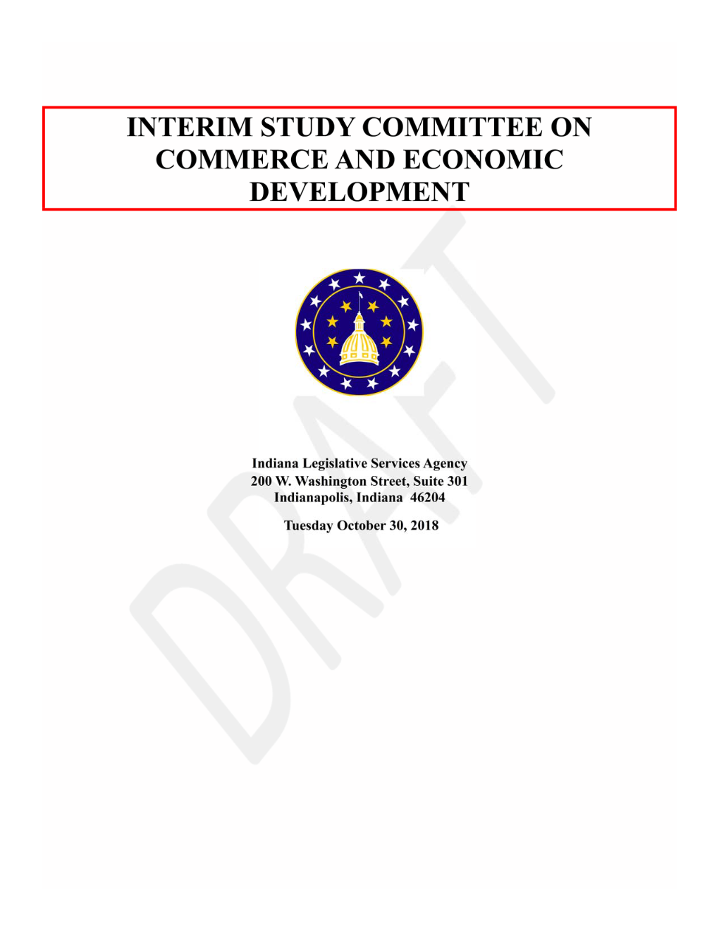 Interim Study Committee on Commerce and Economic Development