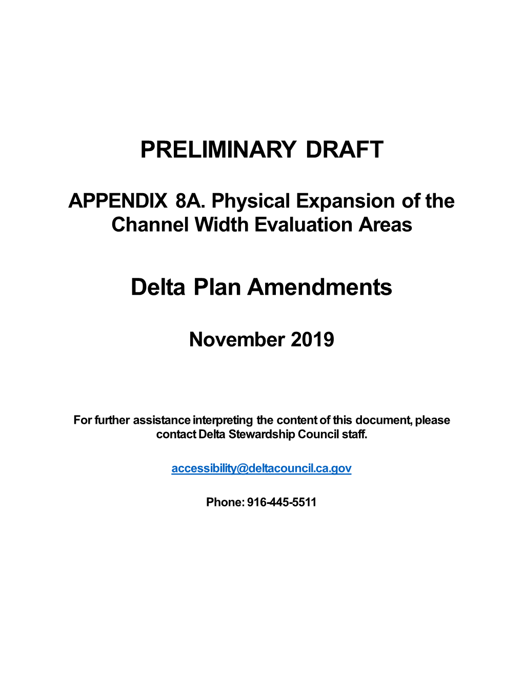 Preliminary Draft Appendix 8A