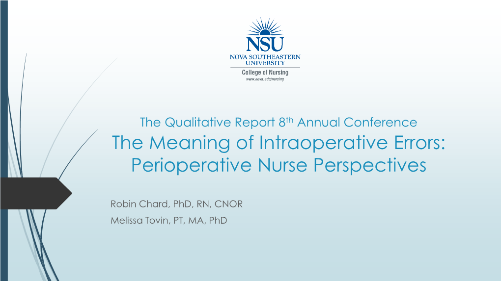 The Meaning of Intraoperative Errors: Perioperative Nurse Perspectives