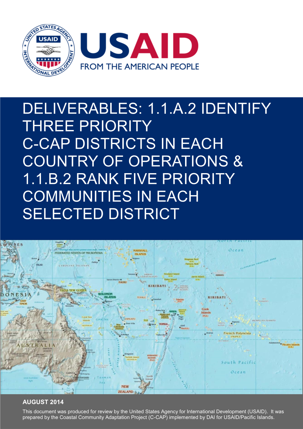 1.1.A.2 Identify Three Priority C-Cap Districts in Each Country of Operations & 1.1.B.2 Rank Five Priority Communities in Each Selected District