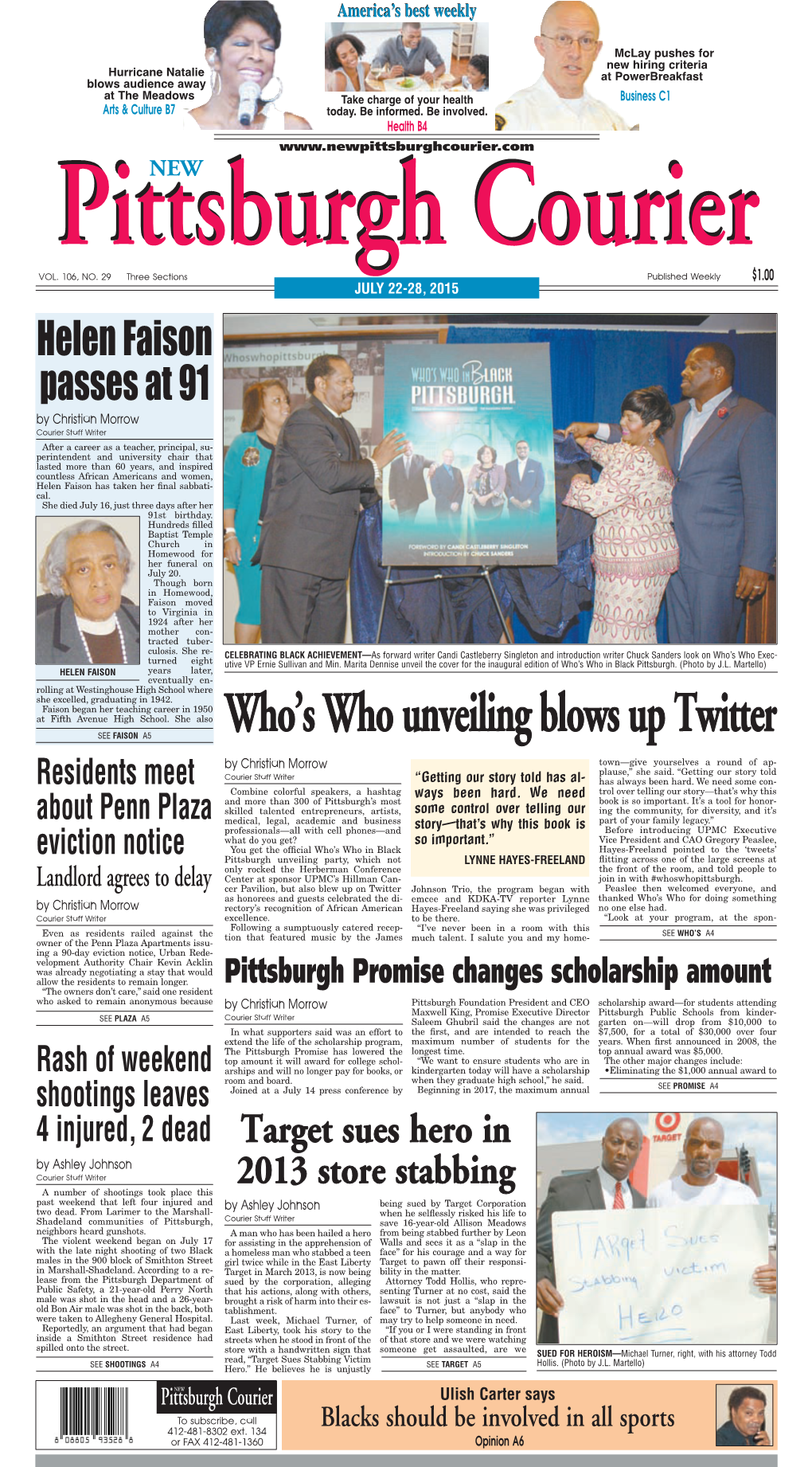 NEW PITTSBURGH COURIER Who’S Who Unveiling Blows up Twitter