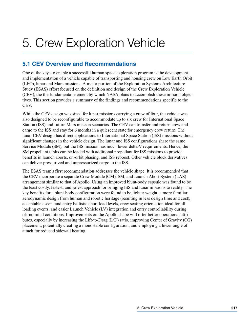 5. Crew Exploration Vehicle