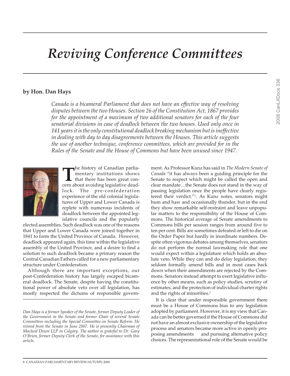 Reviving Conference Committees