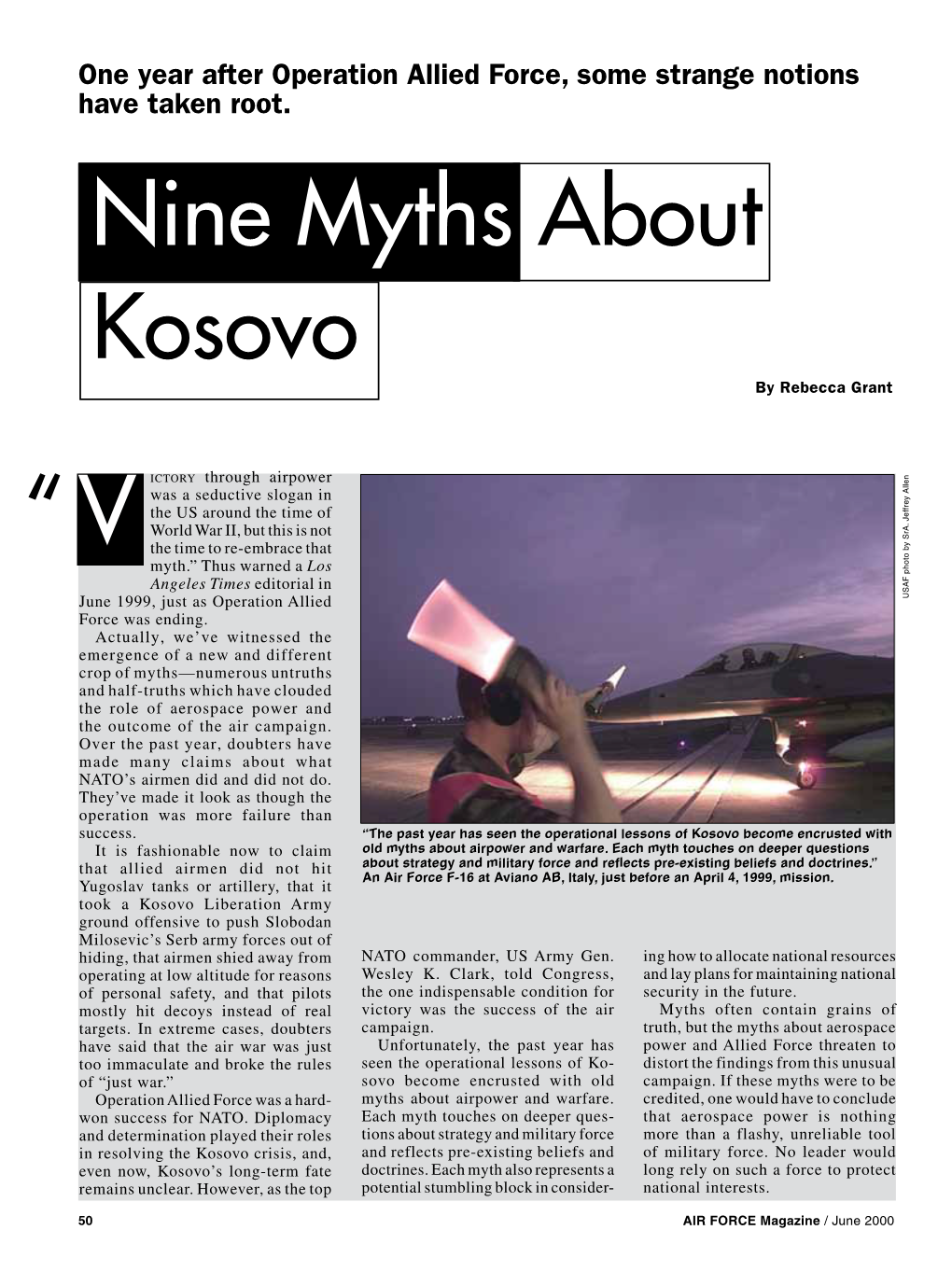 Nine Myths About Kosovo by Rebecca Grant