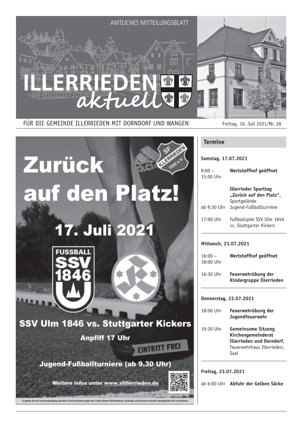 Mitteilungsblatt Nr. 28-2021 Vom 16.07.2021