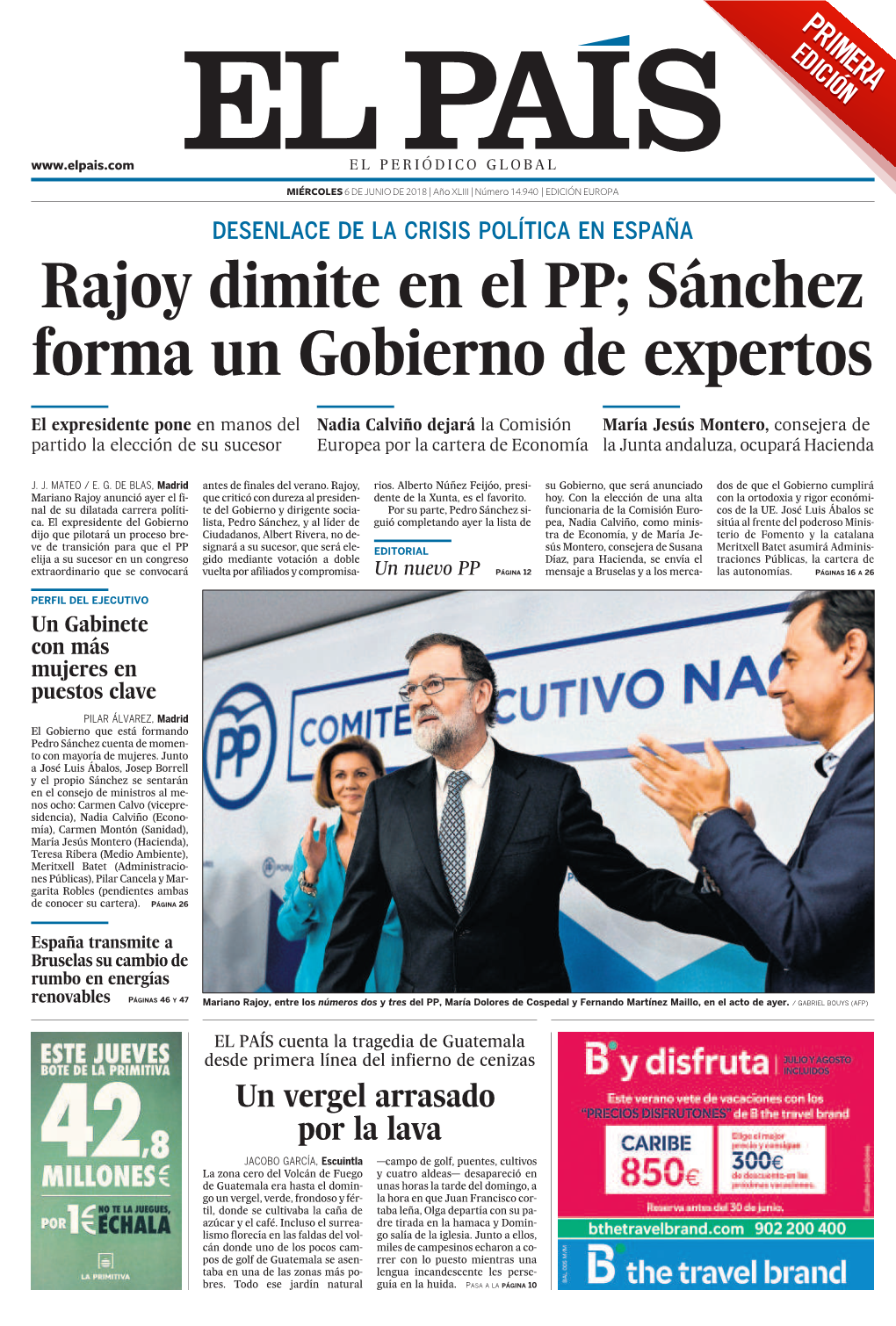 Rajoy Dimite En El PP; Sánchez Forma Un Gobierno De Expertos