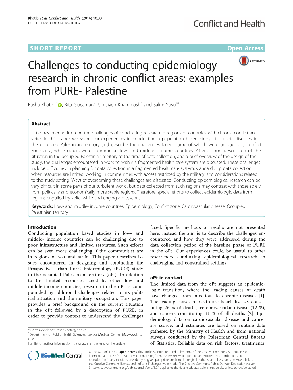 Challenges to Conducting Epidemiology Research in Chronic
