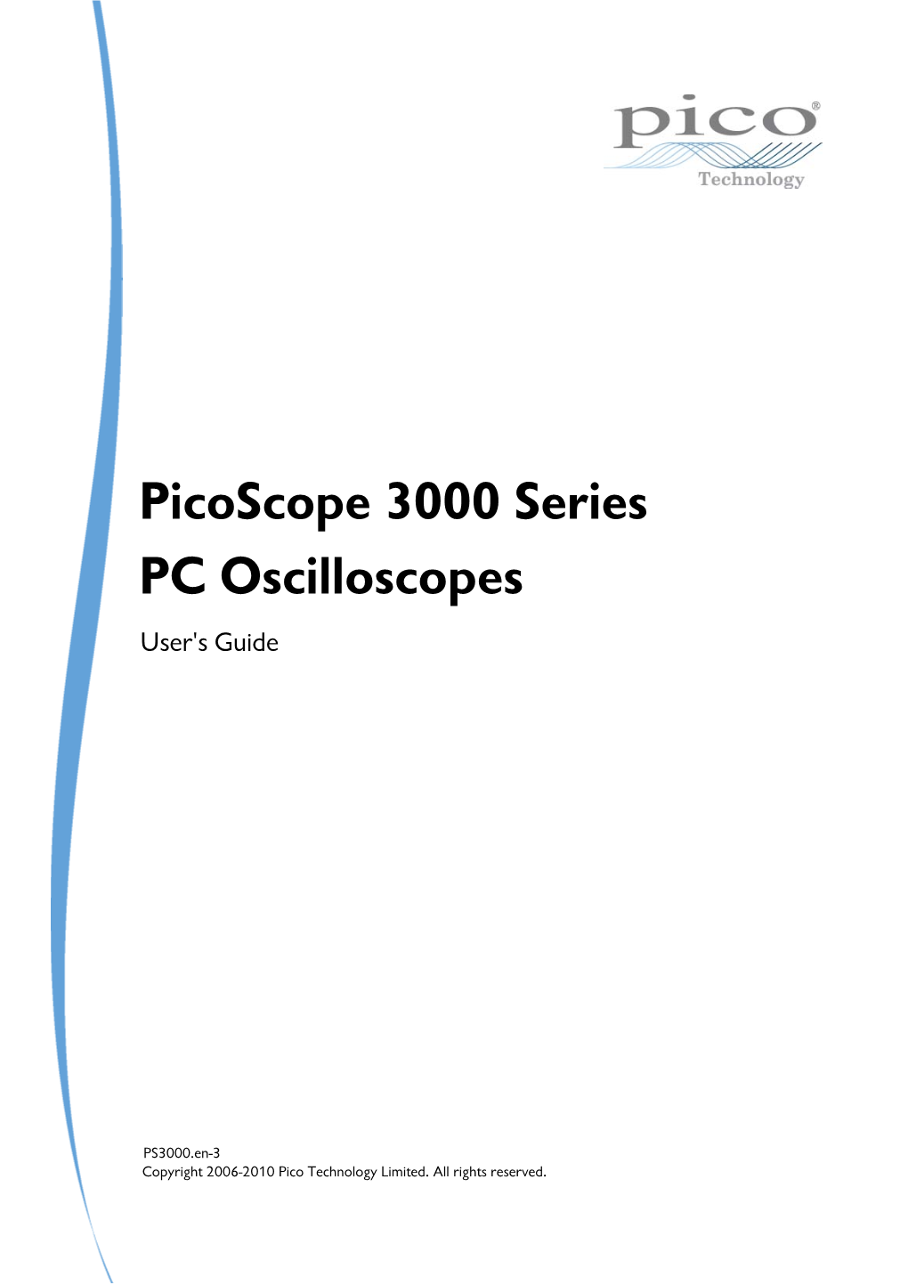 Picoscope 3000 Series User Guide 1 1 Welcome