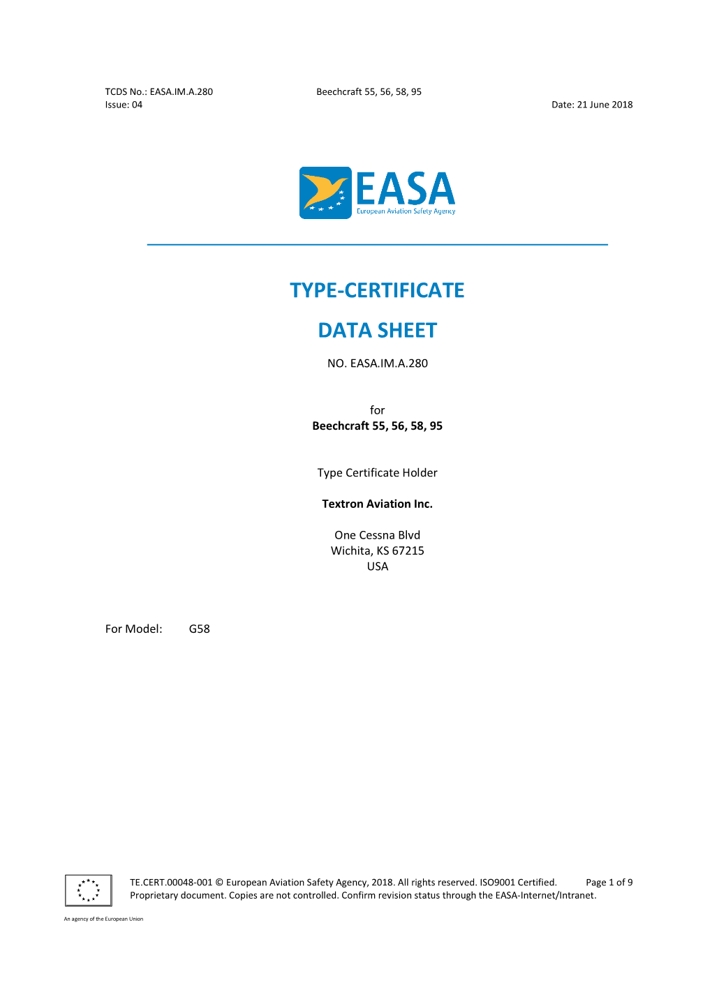 Type-Certificate Data Sheet