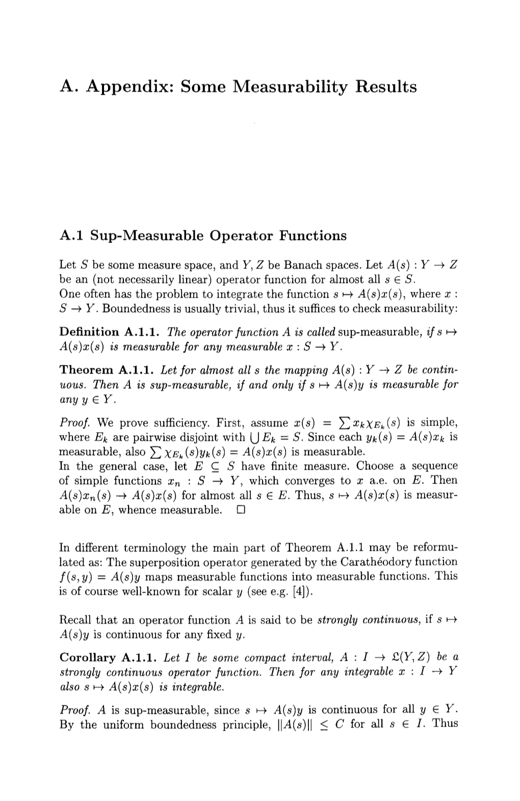 A. Appendix: Some Measurability Results