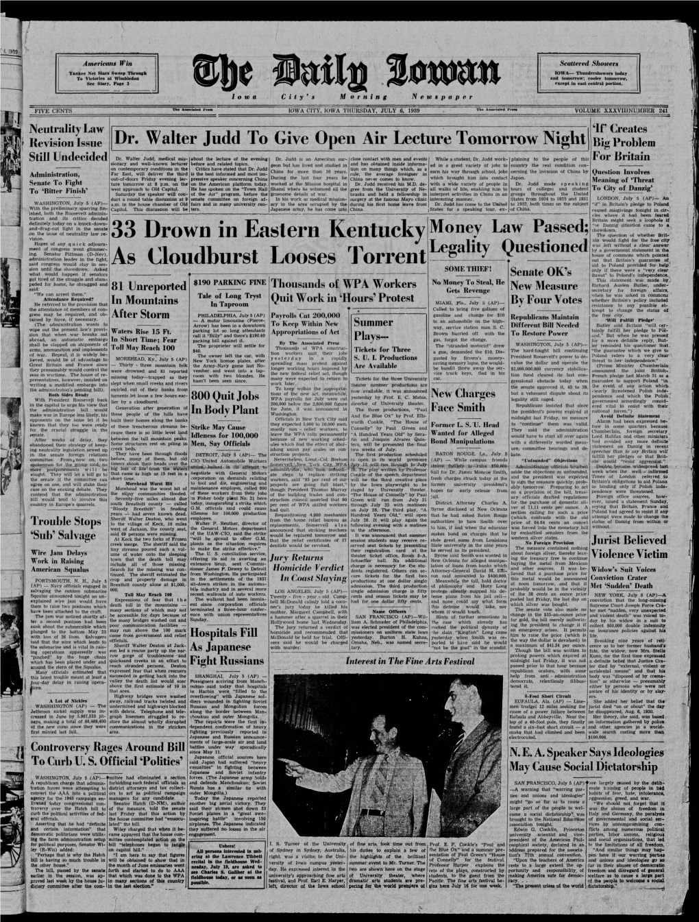 Daily Iowan (Iowa City, Iowa), 1939-07-06