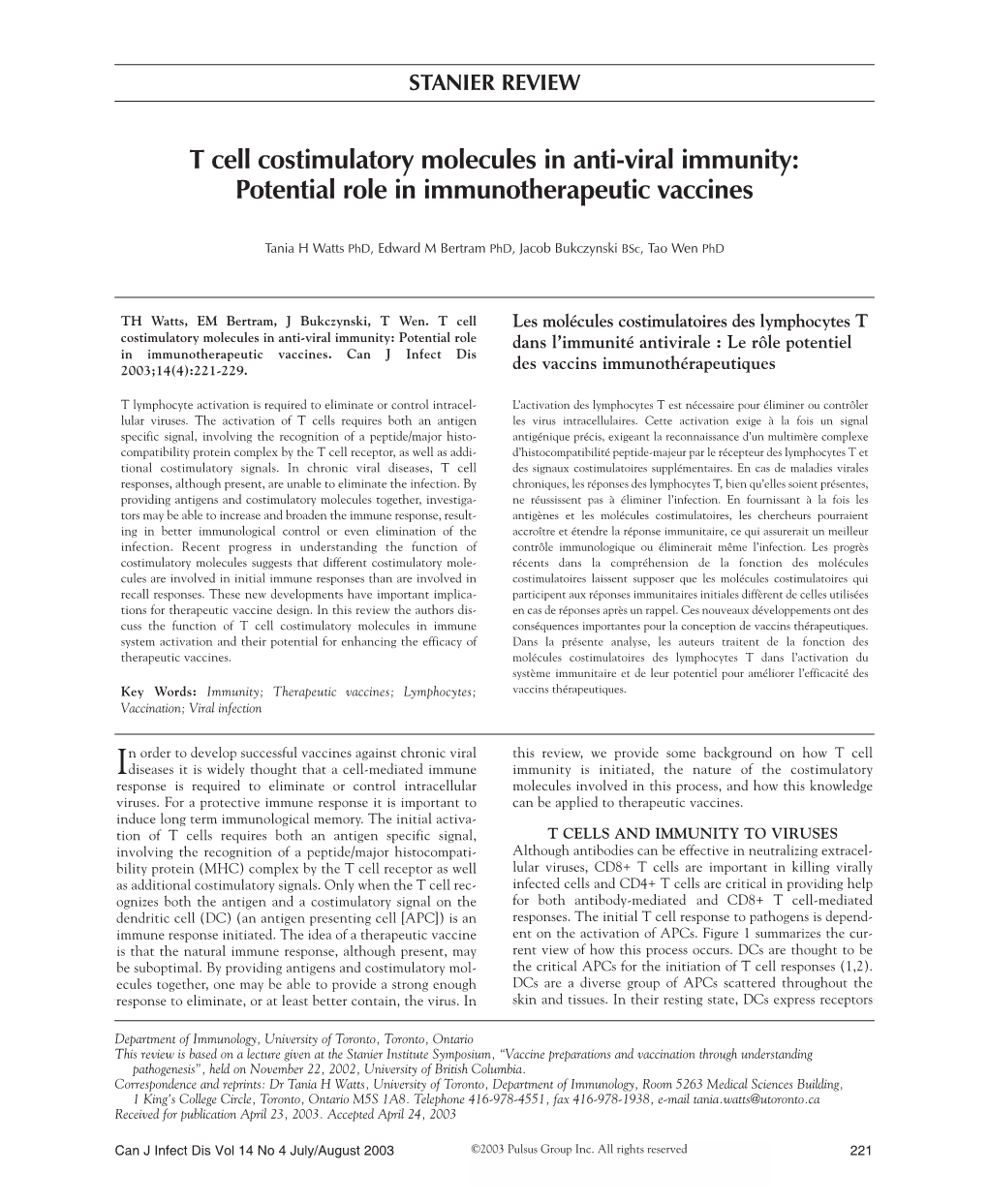 T Cell Costimulatory Molecules in Anti-Viral Immunity: Potential Role in Immunotherapeutic Vaccines
