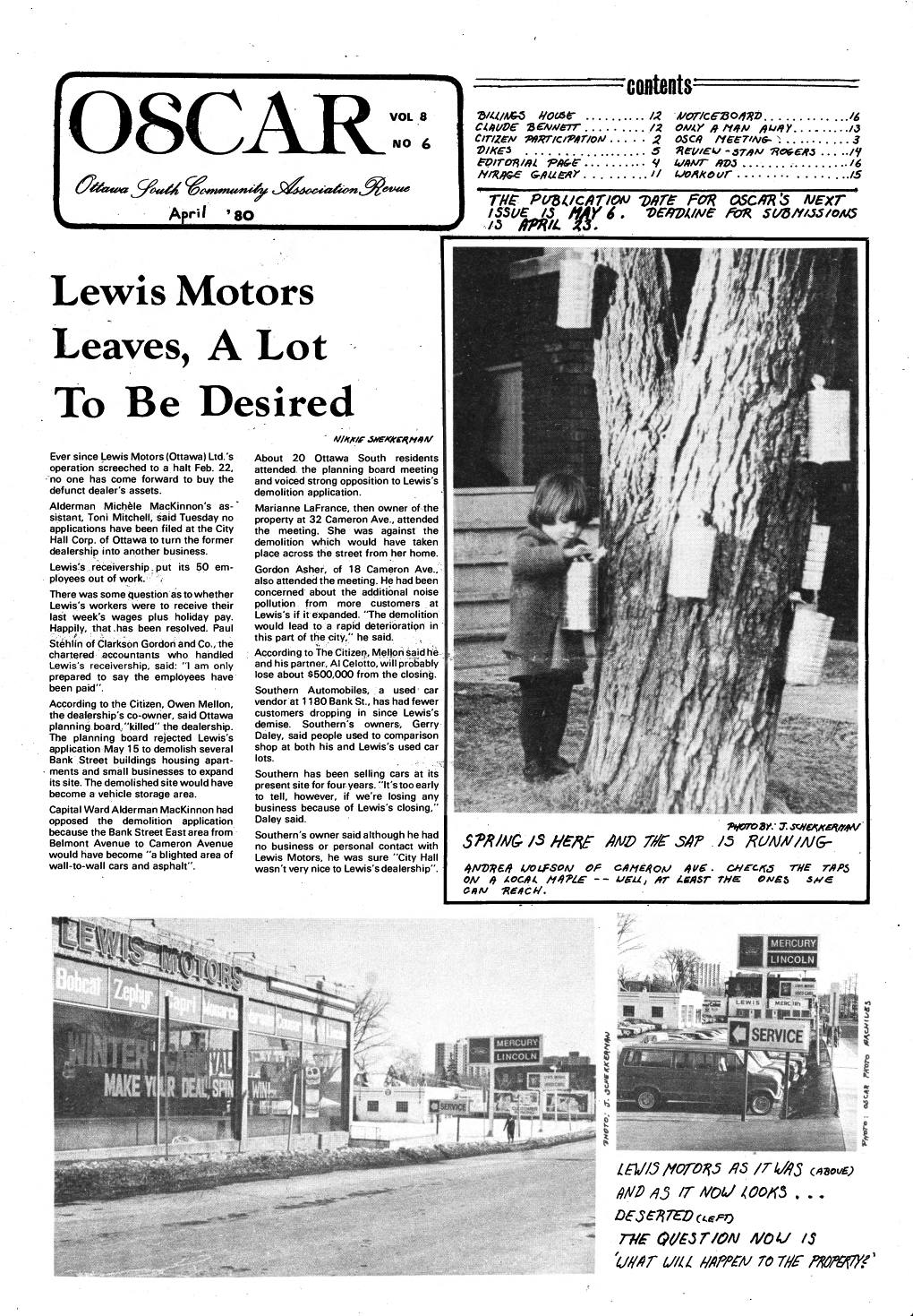 Lewis Motors Leaves, a Lot to Be Desired N/R/F/E SNCKRERMAN