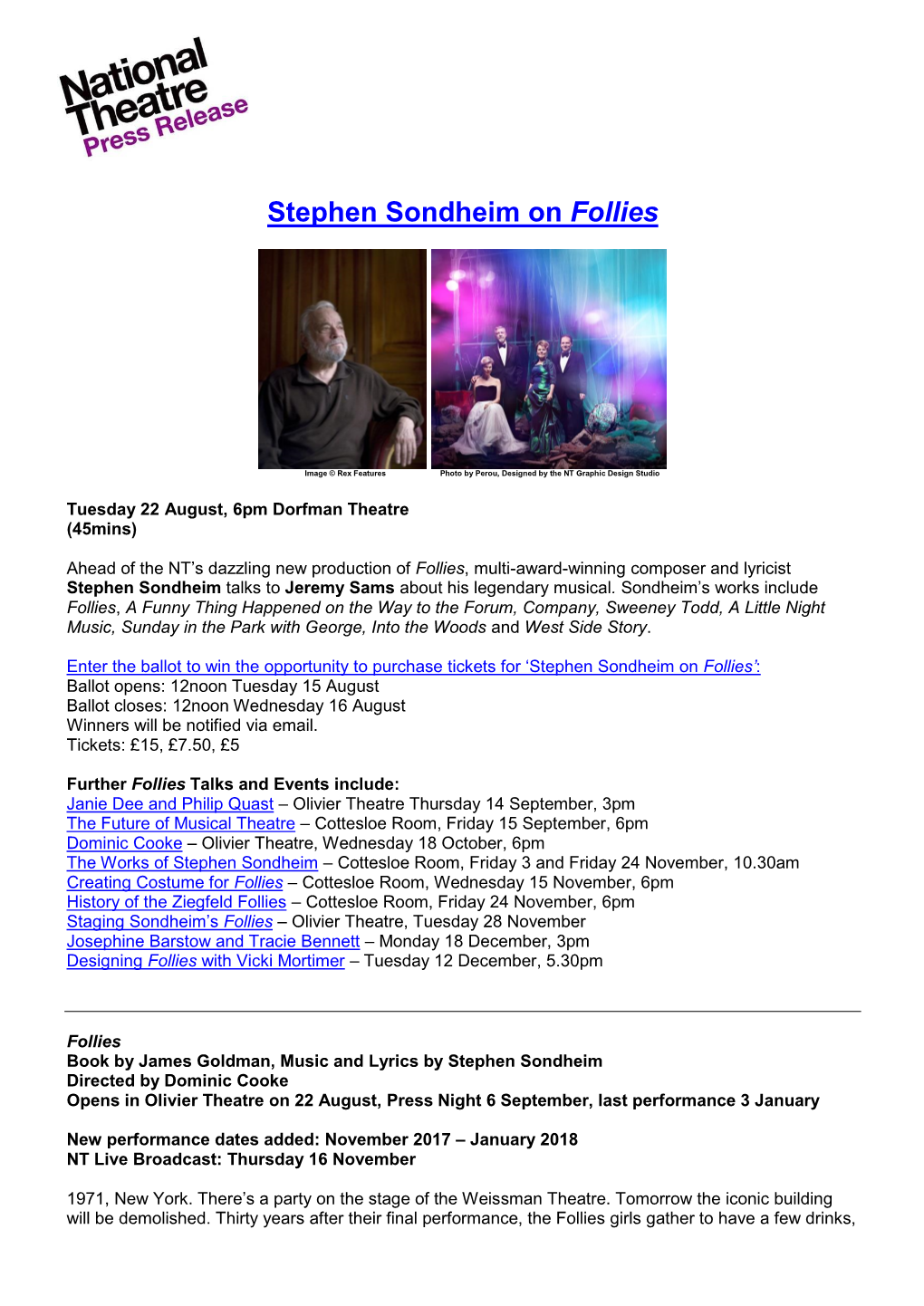 Stephen Sondheim on Follies