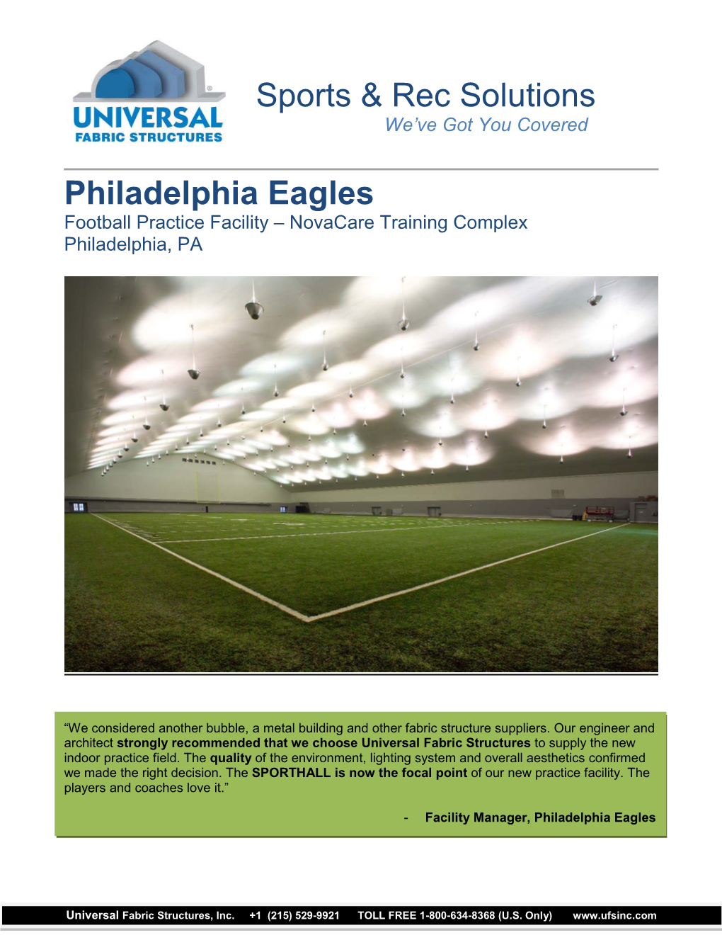 Sports & Rec Solutions Philadelphia Eagles