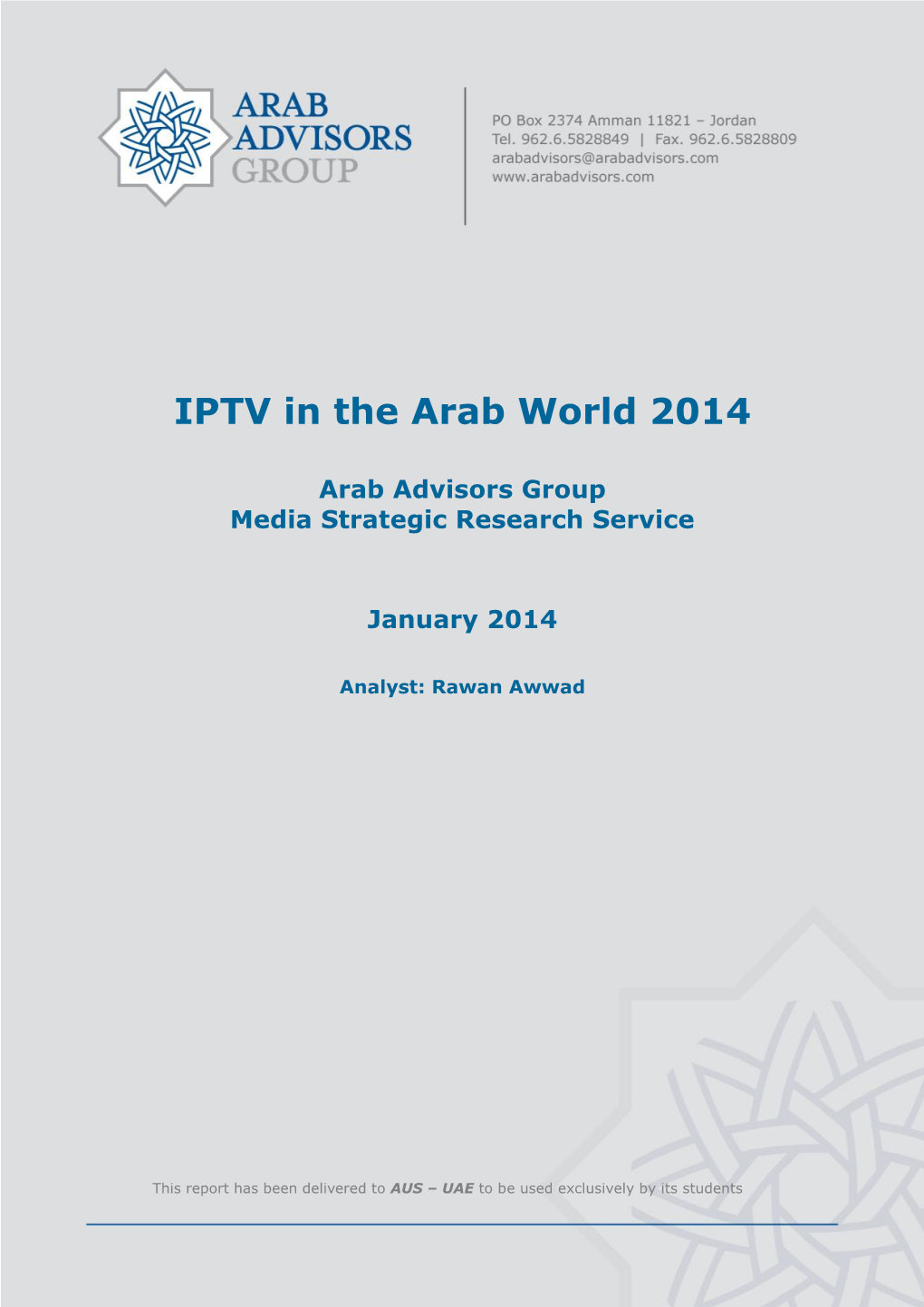 IPTV in the Arab World 2014