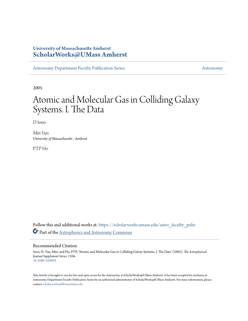 Atomic and Molecular Gas in Colliding Galaxy Systems. I. the Data