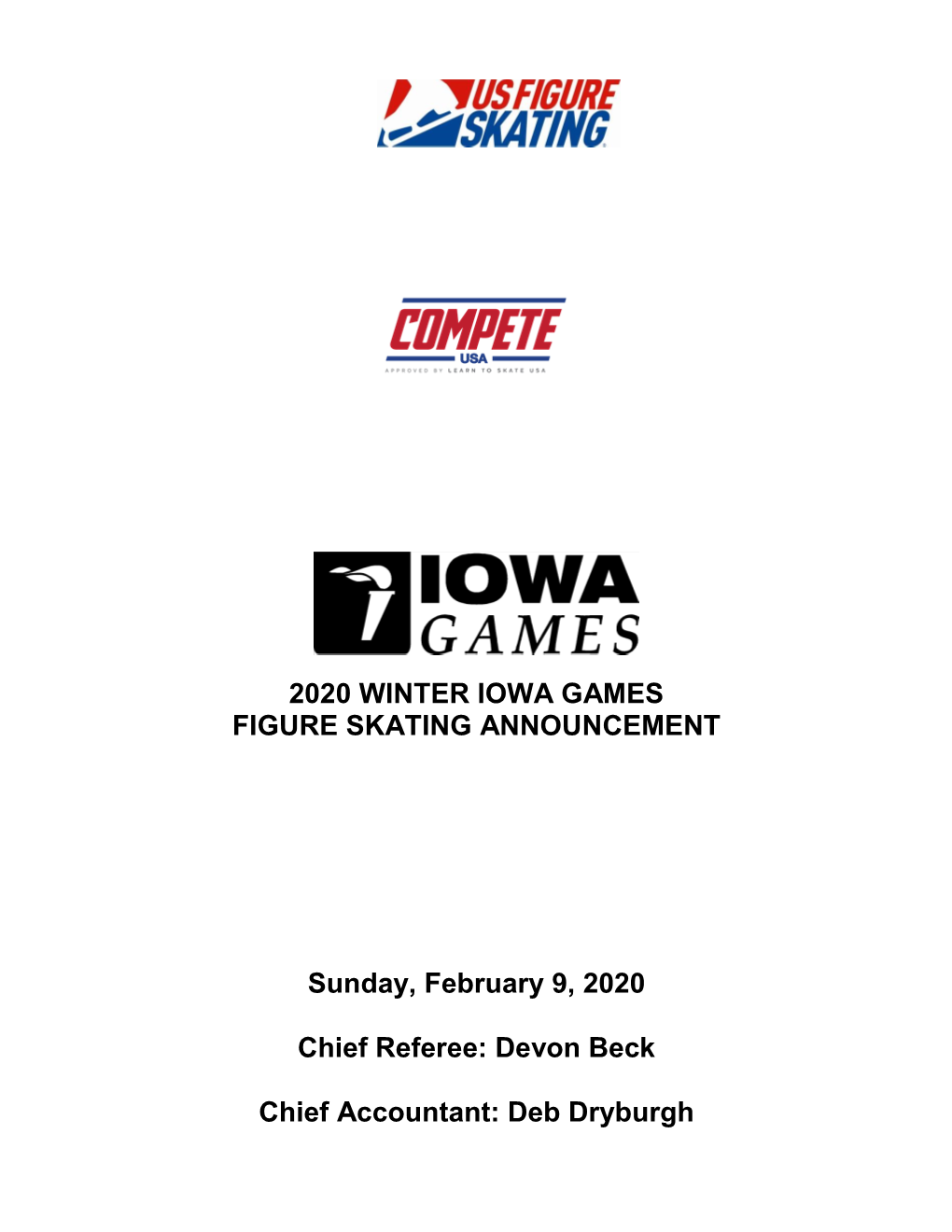 2020 Winter Iowa Games Figure Skating Announcement
