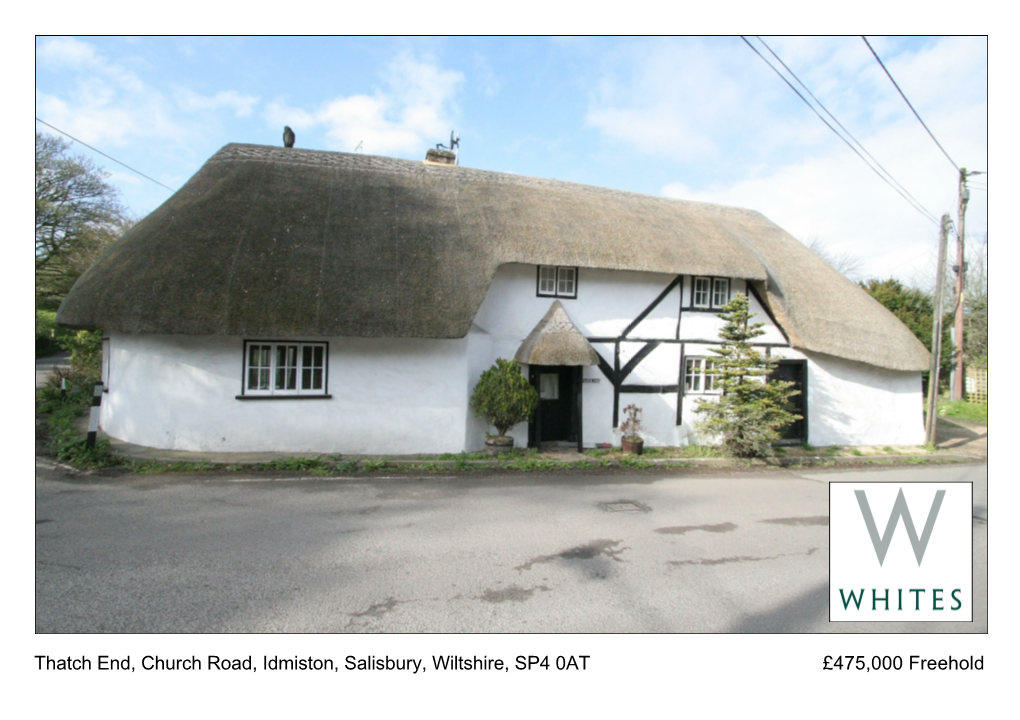 Thatch End, Church Road, Idmiston, Salisbury, Wiltshire, SP4 0AT £475000 Freehold