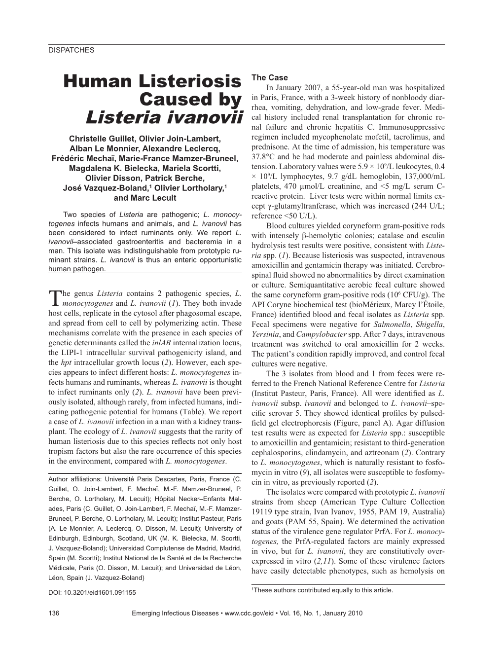 Listeria Ivanovii Nal Failure and Chronic Hepatitis C