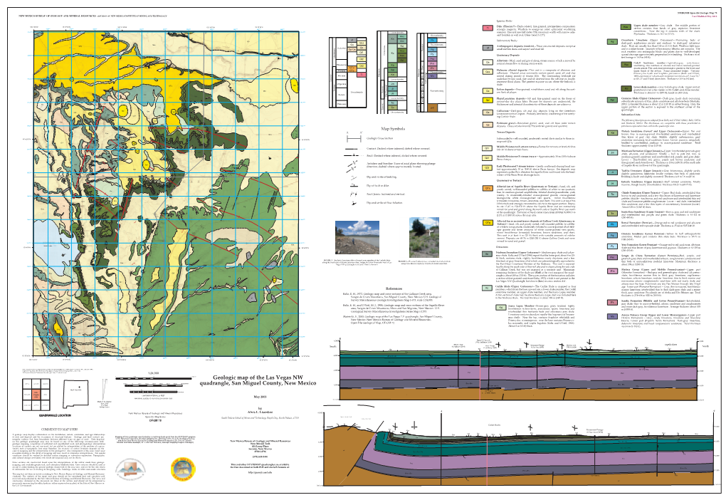 Geologic Map of the Las Vegas NW Quadrangle, San Miguel County