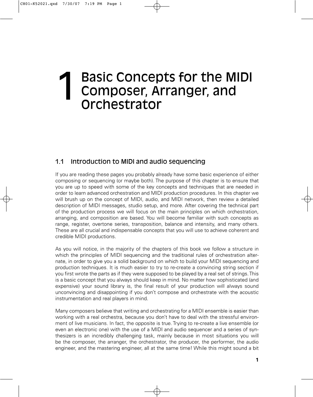 1Basic Concepts for the MIDI Composer, Arranger, and Orchestrator